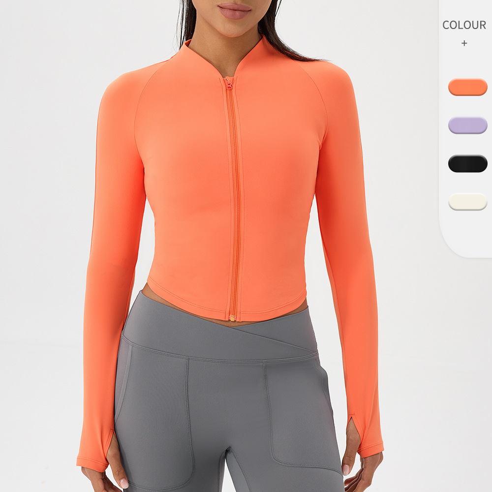 Yoga Fitness Jacket - عارية ملابس لليوجا سترة الوقوف طوق