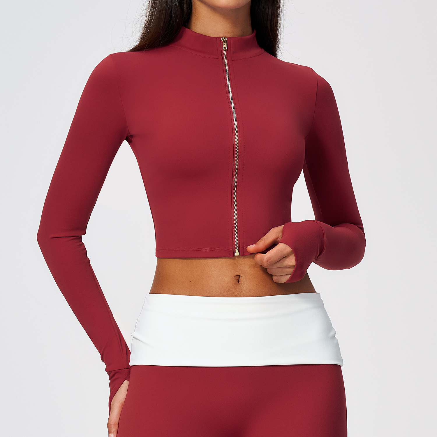 Yoga Fitness Jacket - جاكيت يوغا بأكمام طويلة، ملمس ناعم،
