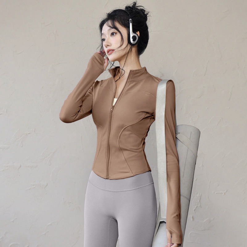 سترة يوغا نسائية ضيقة بأكمام ط - مراجعة Yoga Fitness Jacket وسعره